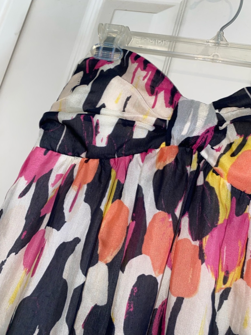 Allen B. by Allen Schwartz Strapless Floral Maxi-Pink, Black, Cream Malika Print - Picture 2 of 7